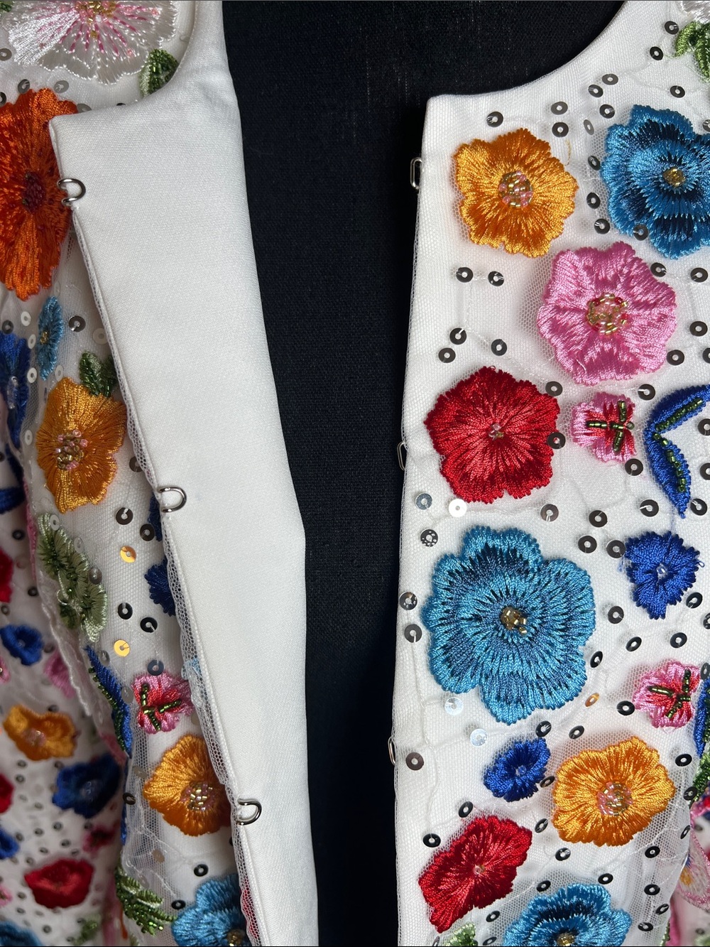 Boston Proper Women’s Embroidered Sequin Floral Butterfly Blazer Jacket Size 8 - Picture 9 of 16